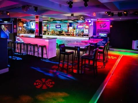 Dance floor at Hidden Burnley with gobo lighting during a club night.